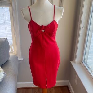 Adelyn Rae Lipstick Red Fitted Bodycon Dress small